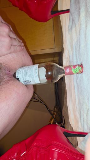 Fitting a wine bottle in my gaping hole