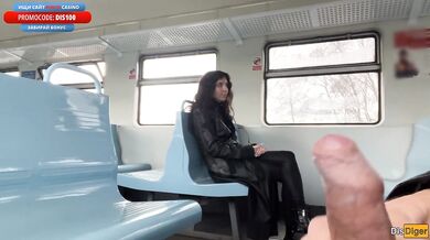 Public Dick Flashing on Train - Stranger Girl was Shocked when Saw my Hard Cock