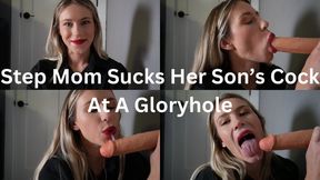 Step Mom Sucks Her Step Sons Cock At A Gloryhole