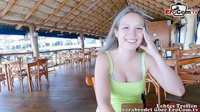 German Tourist Gets Lucky with Spanish Teen Outdoors in POV