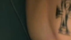 Dirty guy Justin oozed cum after wanking his long hard dick in the bathroom