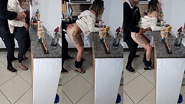 Stepdaughter can't even rest while having breakfast.