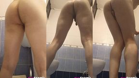 jiggling ass in bathroom