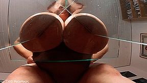 Maja meets Sunniva Part 160 - Sunniva's massive Tits against a Glassplate from Below (Clip No 2988 - mp4 version)
