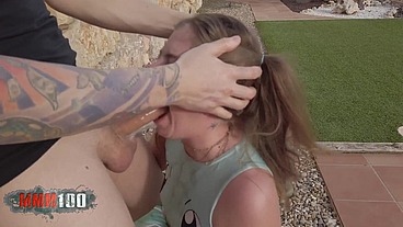 Young spanish babe Venom Evil hard outdoor fucking with Kevin White