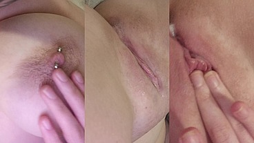 My pussy was so wet that fluid flowed out of it.