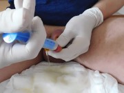 catheter and diaper pee play (insert a taking out the catheter)