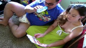 nice ab step-mommy cheyenne diaper change and reading