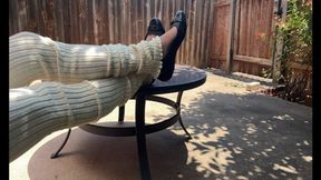 Nylons in Flats Dangling + Nylon Soles