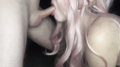 Pink haired friend's girlfriend rode my raw dick in the dark