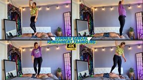 Summer Sandal Punishment Trampling - Amazon Goddess Rapture Gives Her Slave a Full Weight Trampling Punishment Session for Him Seeing Another Girl - 4K (MP4)