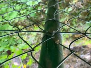 Risky public precum leaking , cumshot and letting cum outdoor