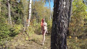 dildo in the autumn forest!