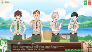 Game: Camp Mates Path two, scene four - fishing with Taiga (Russian voice acting)