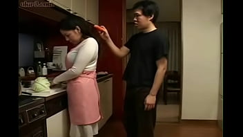 Hot Japanese Asian step Mom fucks her in Kitchen