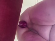 BBWFISTSLUT eggplant anal insertion
