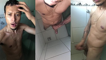 bati punheta no banheiro da minha tia