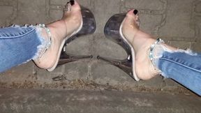 I walk down the street at night in my stripper heels
