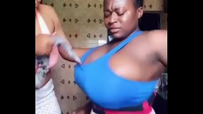 Ghana girl using her bigger boobs to spark a generator