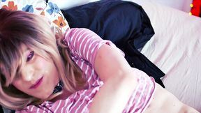 lili destroy her ass with a fucking machine before a self-facial cumshot