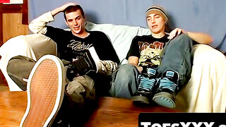 The ToeTally Insatiable Encounter Muscular studs engage in sensual toe play and explosive masturbation