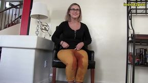 red august pissing her pants at job interview