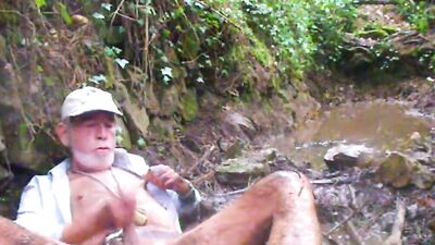 a very hard hike in stream, mud and cold water, clamps and hard wanking