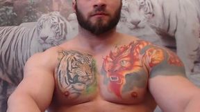 Tattooed Muscle Guy Jerks Off - Solo
