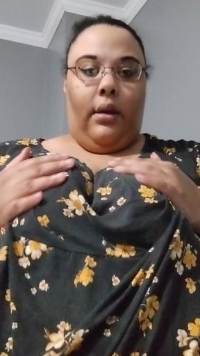 Playing with My Big Titties &amp; Licking My Nipples!