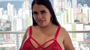 Sexy Latina MILF masturbates with BBC dildo