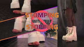 Stomping without Stopping in White Platform Boots (Edited Double Version) - TamyStarly - Cock Balls Crush Trample, Shoejob, Bootjob, CBT, Ballbusting, Trampling, Stomping
