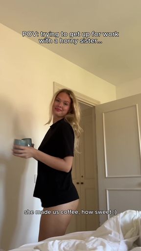 Amateur with big tits shows off her ass
