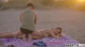 Busty blonde Latina gives a loud moaning orgasm