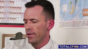 ”Office ladies exploring collegue's prick at desk”