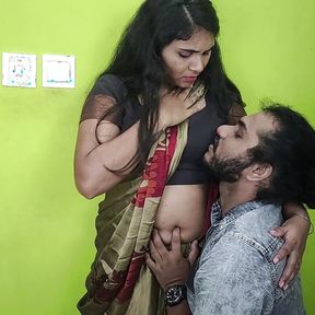 Saree romance part 2 navel lick romance of Vaishnavy and Sharun Raj, Mallu couple hot navel lick, Mallu girl in hot saree navel