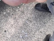 Cumming on an train station