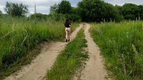 Wife Ventures Out for a Long Walk with Her Bare Ass