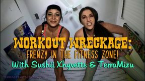 Workout Wreckage: Frenzy in the Fitness Zone - Sushii Xhyvette & TerraMizu - HD 720 WMV