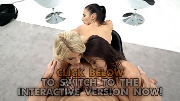 Horny girls are having a foursome in the dance studio, instead of having a class
