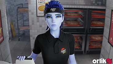 Widowmaker After Pizza Shift – BBC Anal Creampie Overwatch Animation