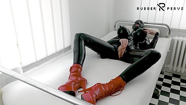 Big Boob Rubber patient masturbating in the clinic