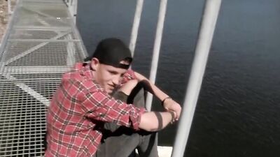 Amateur Czech twink sucks stranger's phallus out in the open