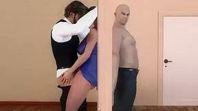 Laura Lustful Secrets Cheating Wife Fucks Guy On The Door While Hubby Is On The Other Side Preventing Them To Brake The Door