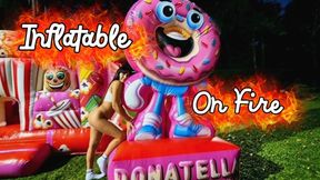 Totally naked, Jumping and Riding a Giant Inflatable