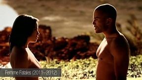 Daphne Duplaix and sensual kissing scene outdoors with her movie partner