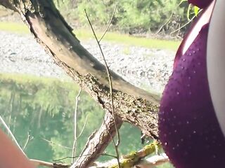 Secret Outdoor Spot at the Quarry Pond - That babe Shows It to Him - and Suddenly It Gets Damn Sexy