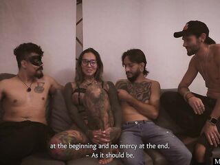 Casting of the Colombian large-bootied Camila Jimenez ends in group anal invasion