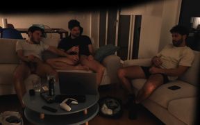 Straight Friend Jerks off with Gay Couple - Real Amateur