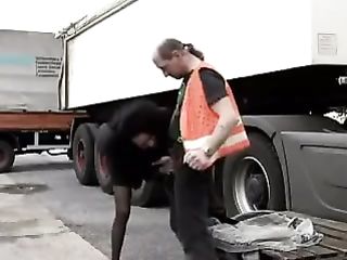 white trucker fucks black woman