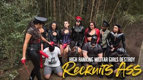 Military high ranking mistresses gangbang slave recruits in the jungle (720 EN-sub)